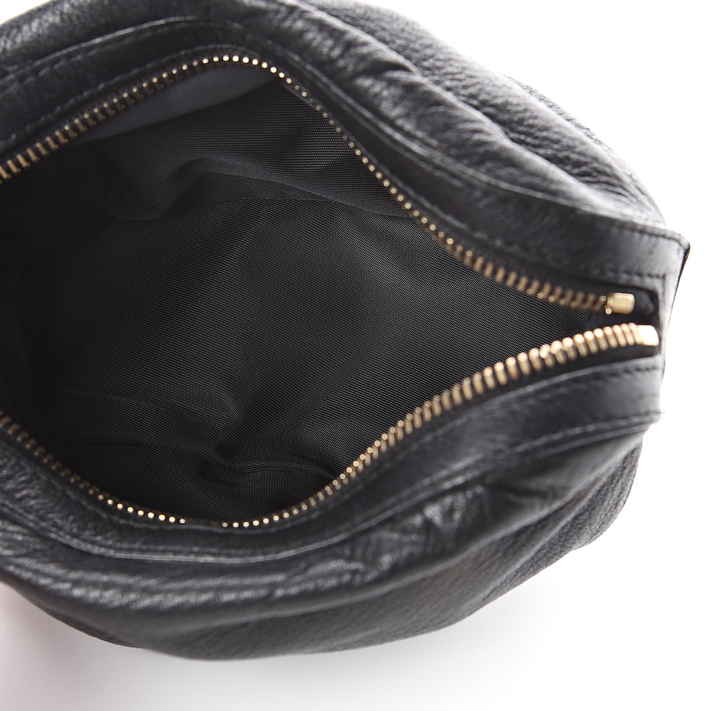 Deerskin Medium Bamboo Cosmetic Case Black