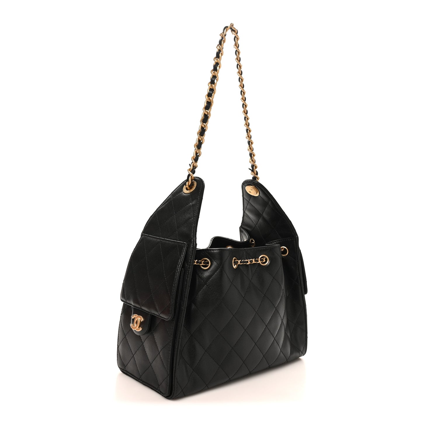 Caviar Quilted Small Chanel 25 Handbag Black