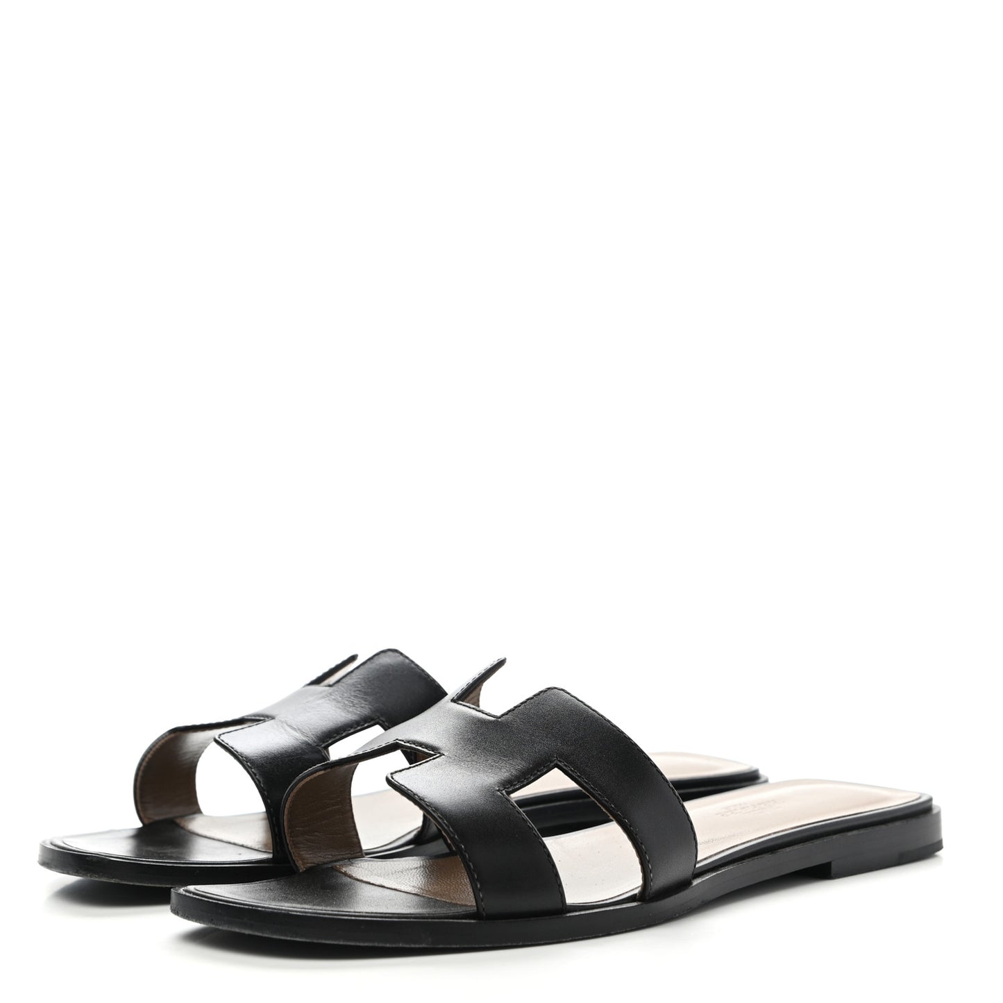Box Calfskin Oran Sandals 38.5 Black