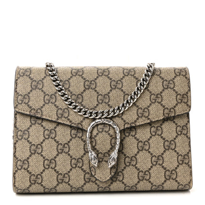 Gucci GG Supreme Monogram Mini Dionysus Chain Wallet Beige Taupe 1 of 11
