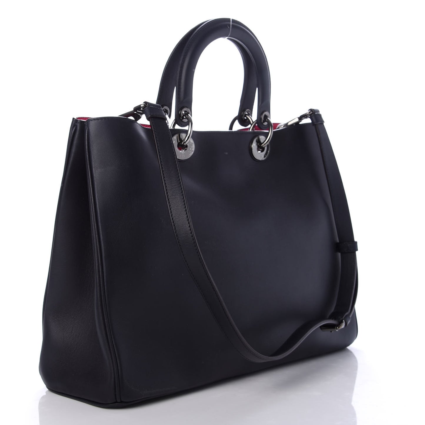 Smooth Calfskin Large Diorissimo Tote Black Rose Indien