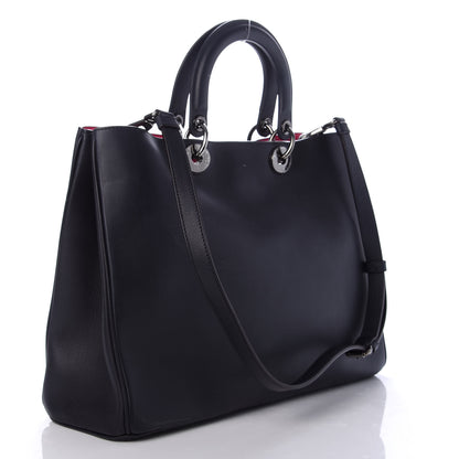 Christian Dior Smooth Calfskin Large Diorissimo Tote Black Rose Indien 3 of 9