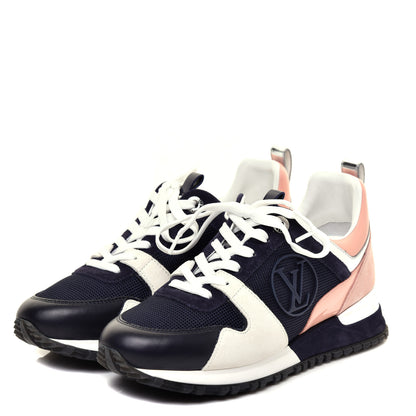 Louis Vuitton Suede Calfskin Run Away Sneakers 36 Blue Pink White 3 of 7