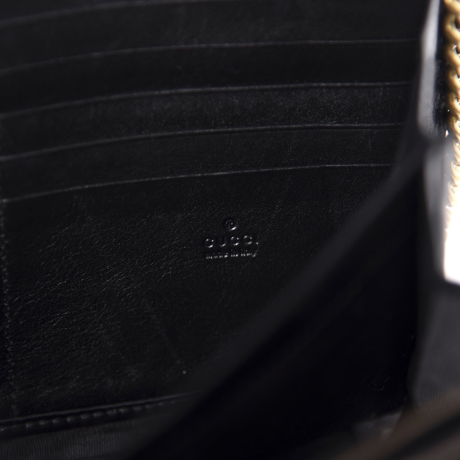 Gucci Calfskin Matelasse GG Marmont Chain Wallet Black 11 of 15
