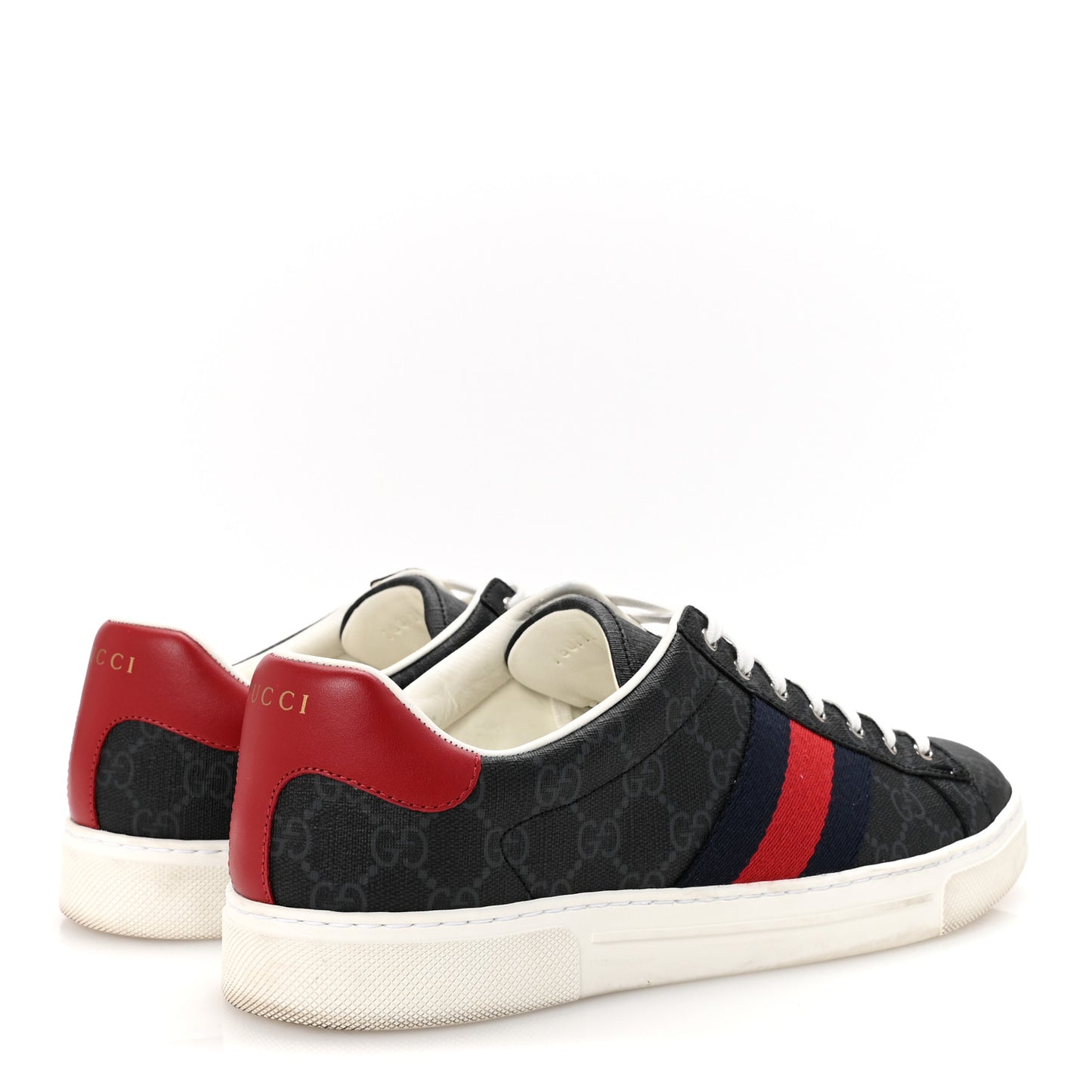 GG Supreme Monogram Web Mens New Ace Sneakers 8.5 Black
