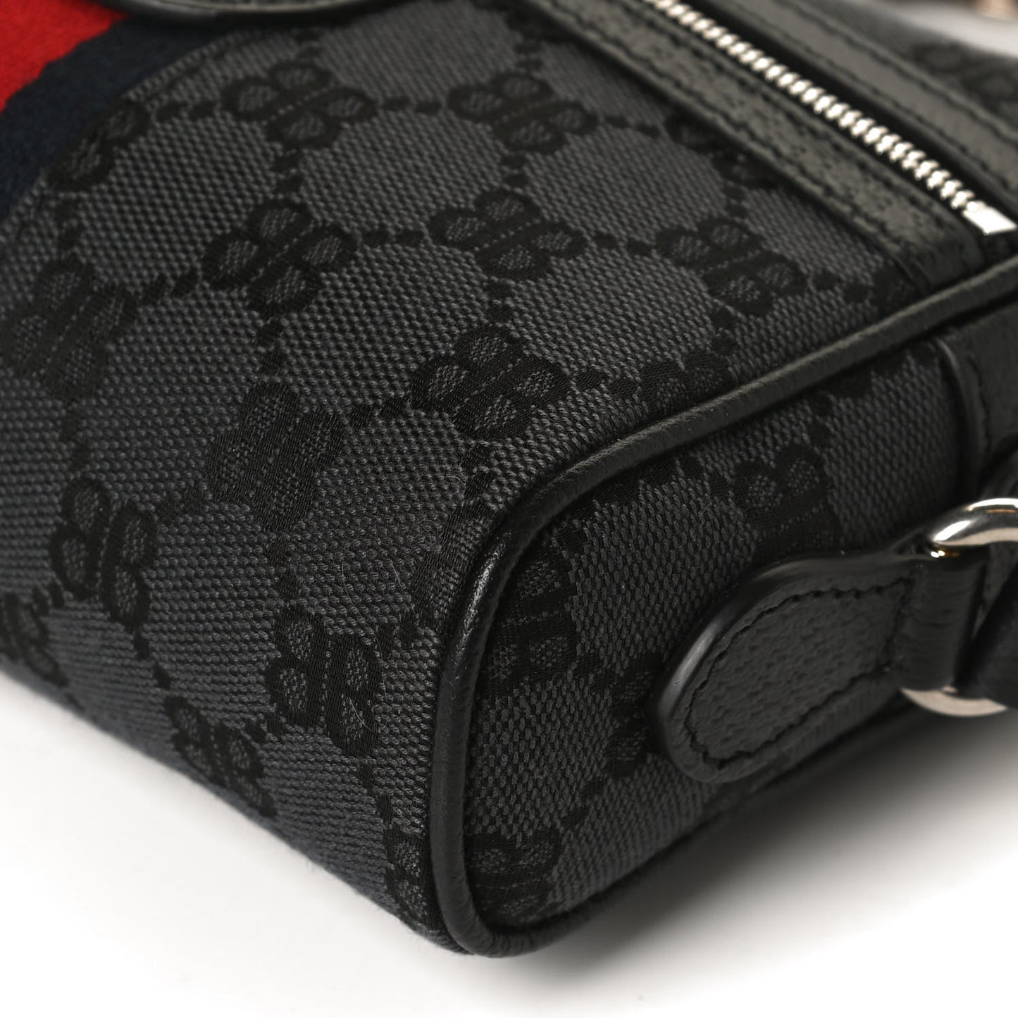 X BALENCIAGA BB Monogram Web Mini Ophidia Shoulder Bag Black