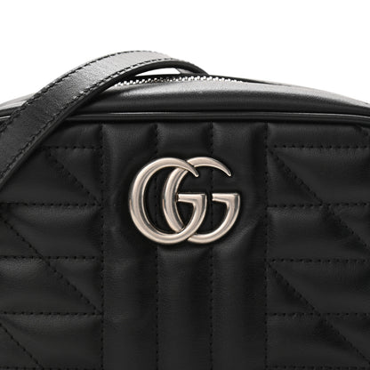 Gucci Calfskin Matelasse Aria Mini GG Marmont Chain Shoulder Bag Black 9 of 12