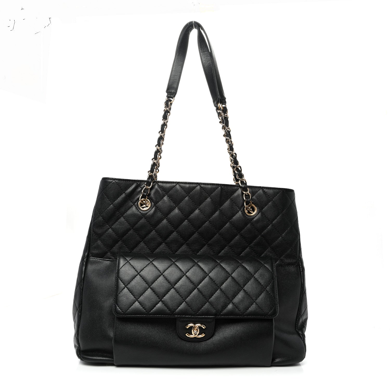 Chanel Caviar Quilted Large Flap Shopping Tote Black 1 of 11