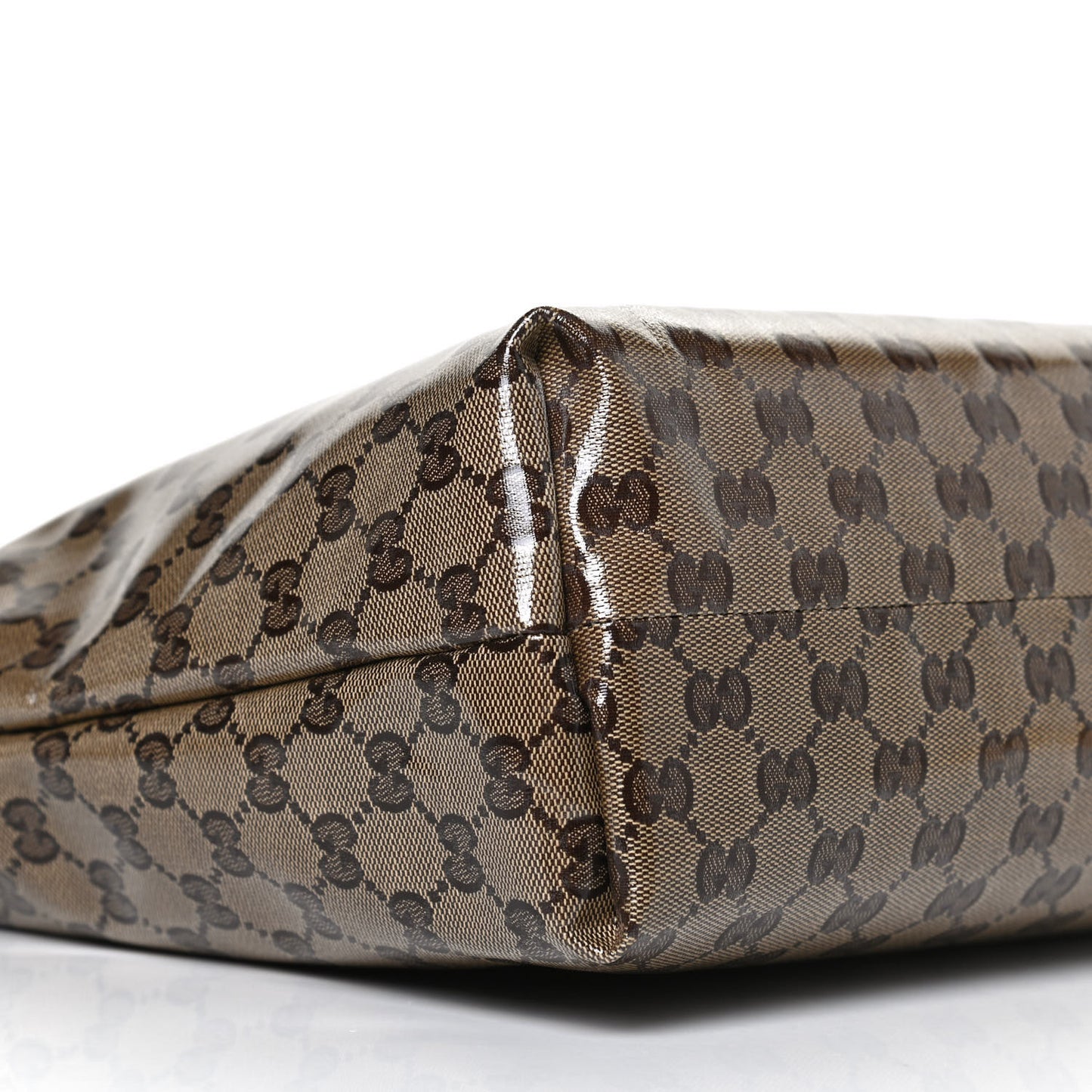 Crystal Monogram Large Flat Messenger Bag Dark Brown