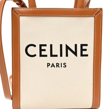 Celine Canvas Calfskin Mini Vertical Cabas Natural Tan 6 of 9