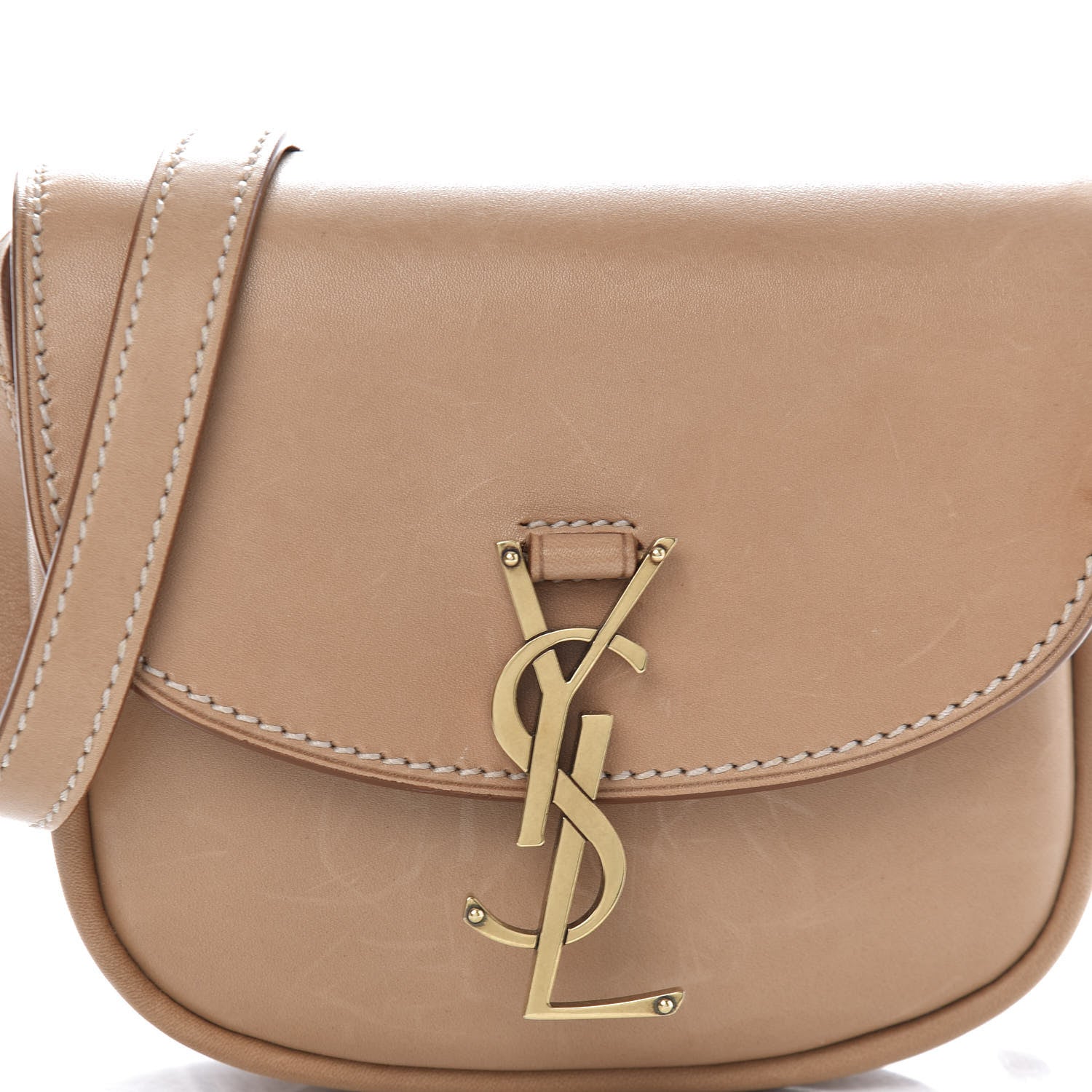 Saint Laurent Smooth Calfskin Mini Classic Monogram Kaia Satchel Tan 13 of 14