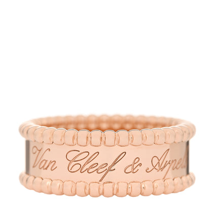 Van Cleef & Arpels 18K Rose Gold Perlee Signature Ring 55 7.25 1 of 7