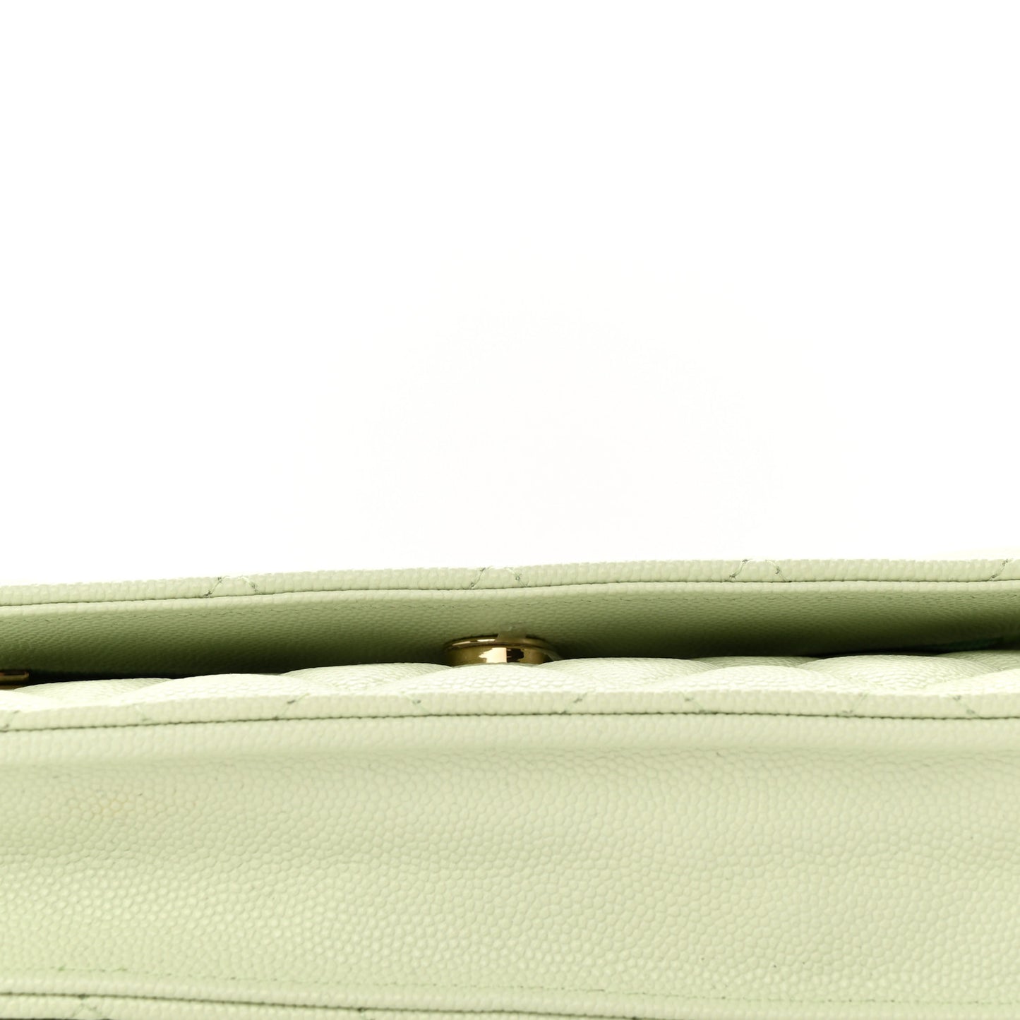 Caviar Quilted Wallet on Chain WOC Light Green