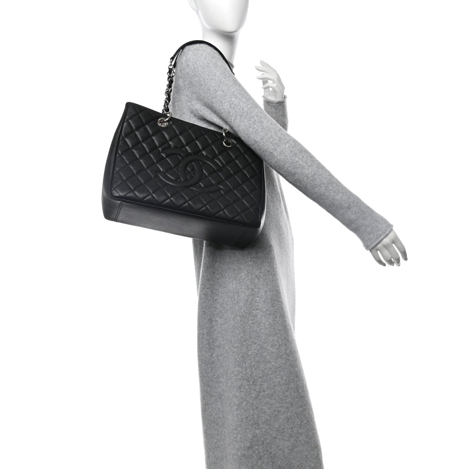 Chanel Caviar Quilted Grand Shopping Tote GST Black 2 of 12