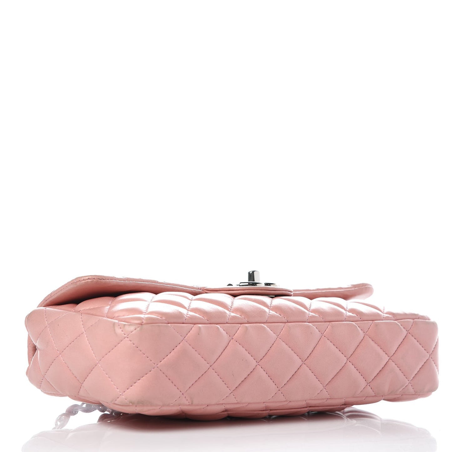 Lambskin Quilted East West Flap Pink
