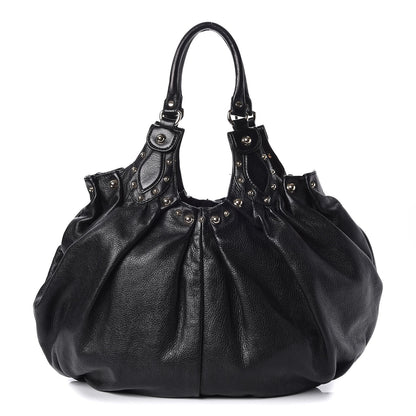 Gucci Calfskin Studded Large Pelham Tote Black 1 of 7