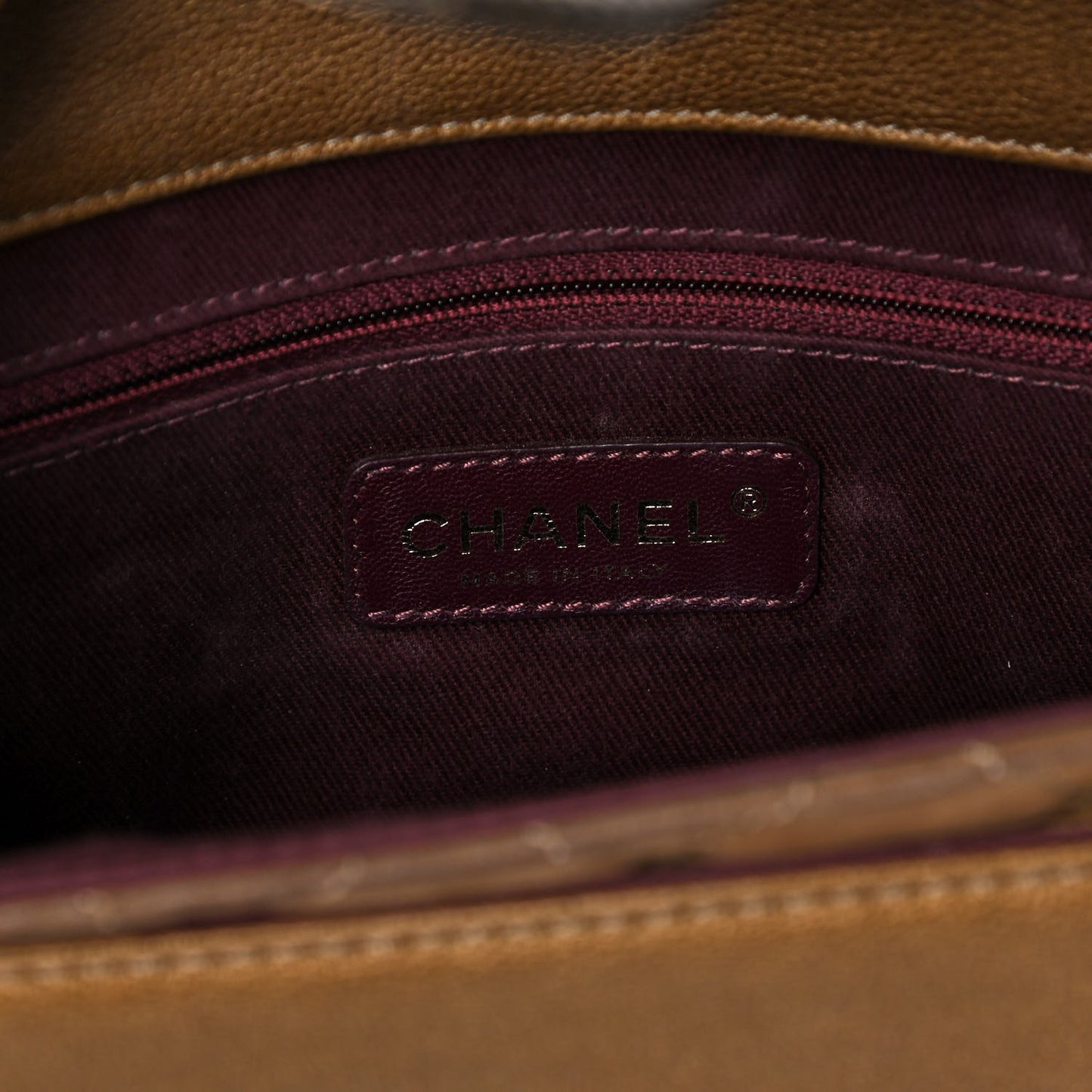 Iridescent Calfskin Back To School Messenger Flap Dark Gold