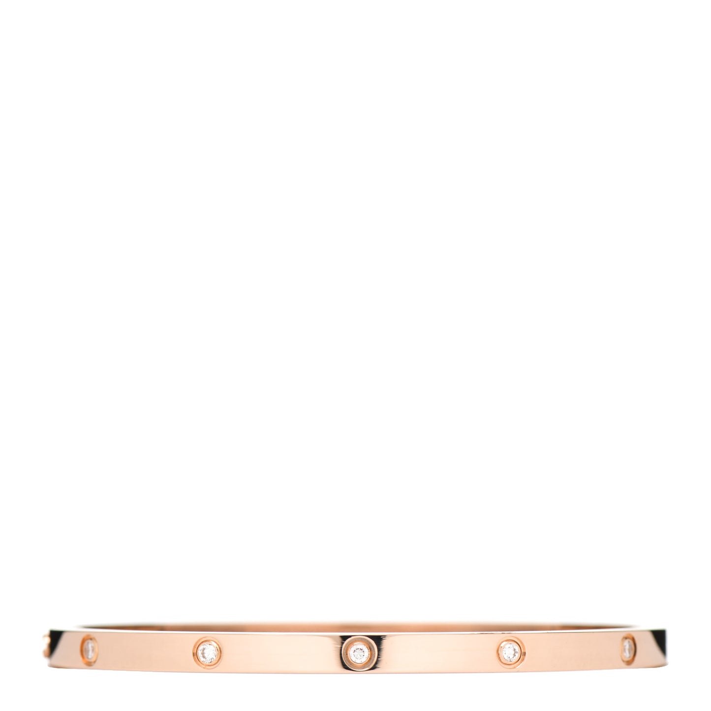 18K Pink Gold 10 Diamond Small LOVE Bracelet 16