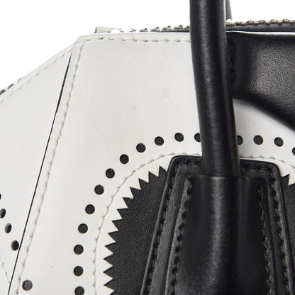 Givenchy Calfskin Brogue Small Antigona Black White 9 of 10
