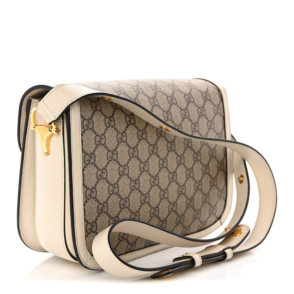 Gucci GG Supreme Monogram Horsebit 1955 Shoulder Bag Beige Mystic White ...