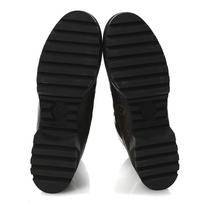 Louis Vuitton Suede Calfskin Monogram Laureate Platform Desert Boots 40 Black 6 of 9