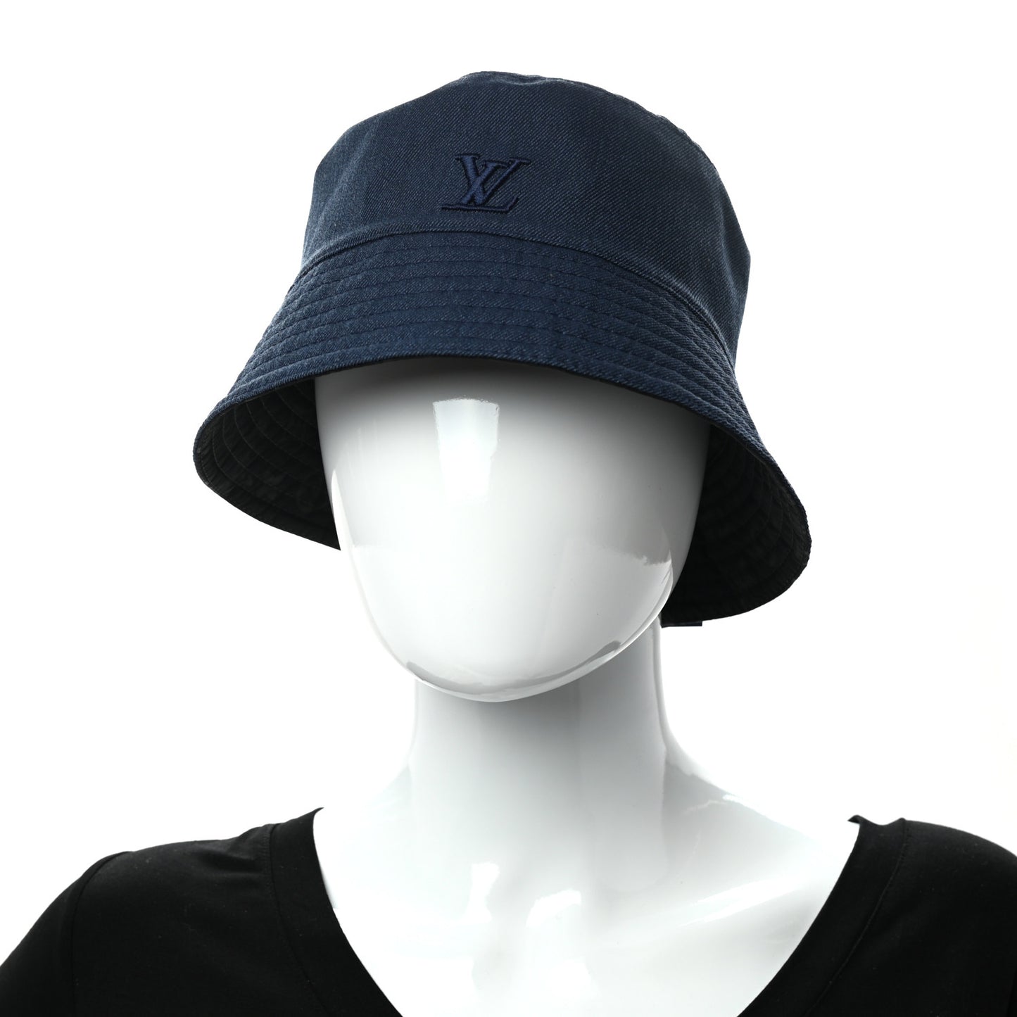 Nylon Wool Monogram Reversible MNG Rain Bucket Hat M Black Navy