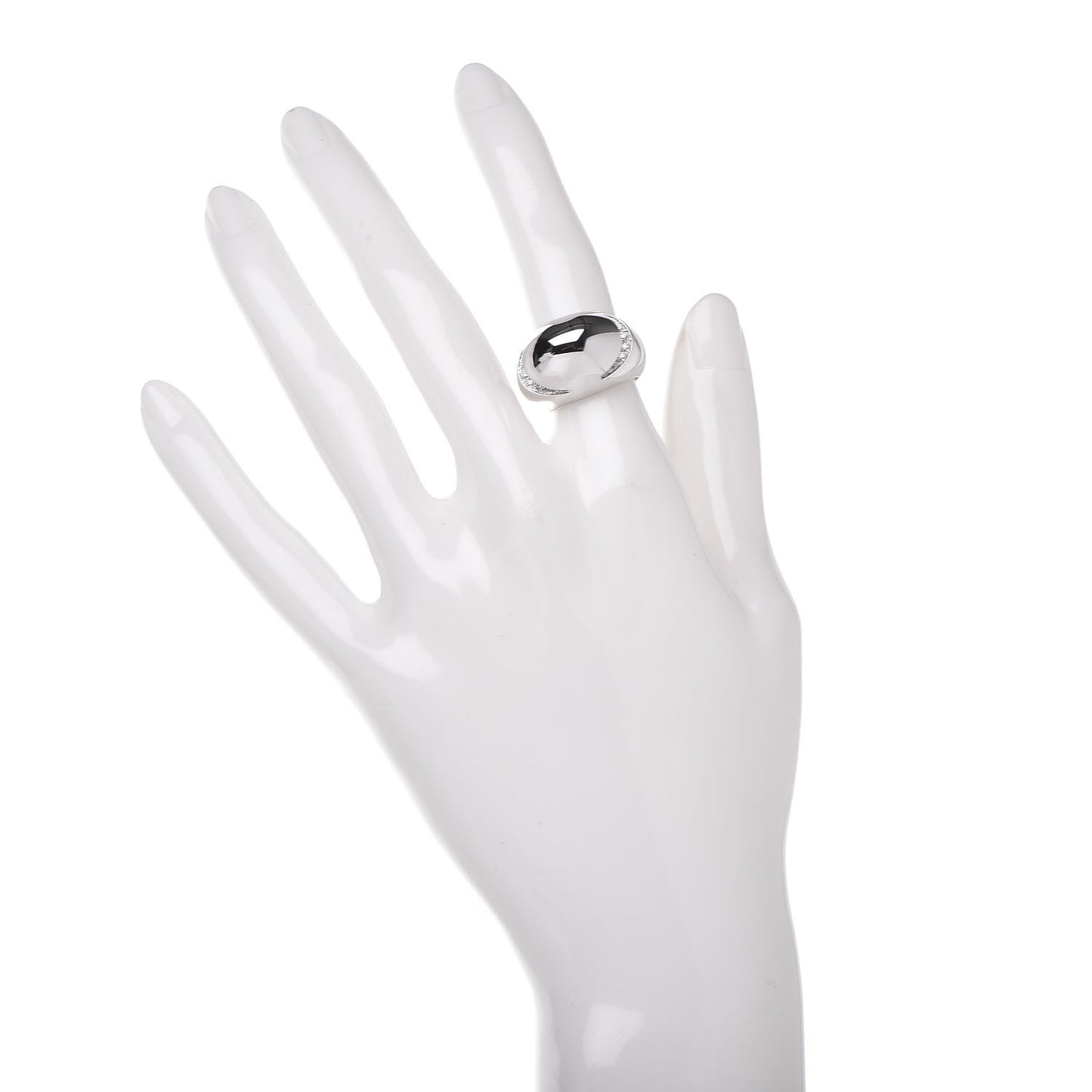 18K White Gold Diamond Dome Ring 49 4.75