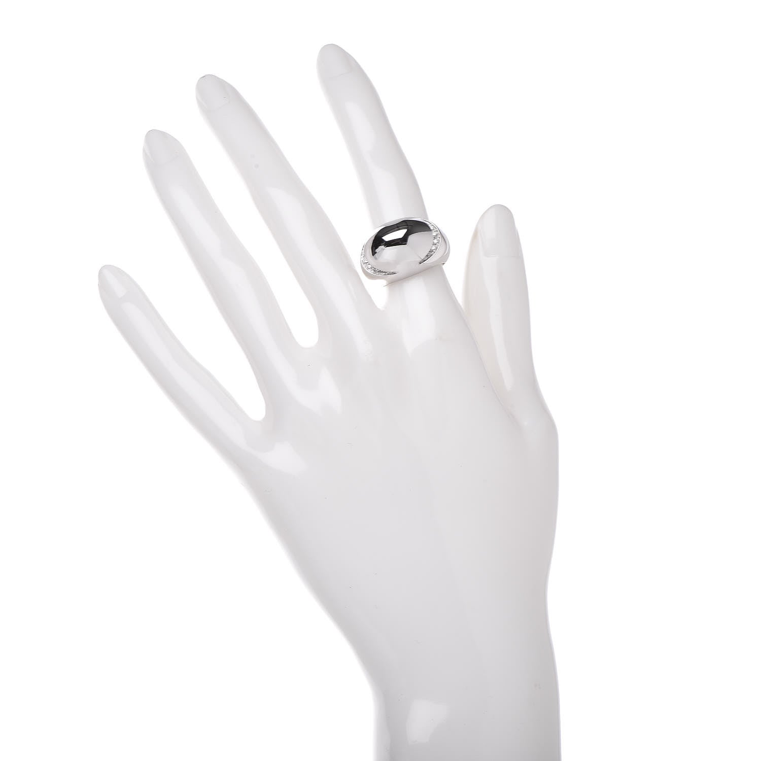 Bulgari 18K White Gold Diamond Dome Ring 49 4.75 2 of 8