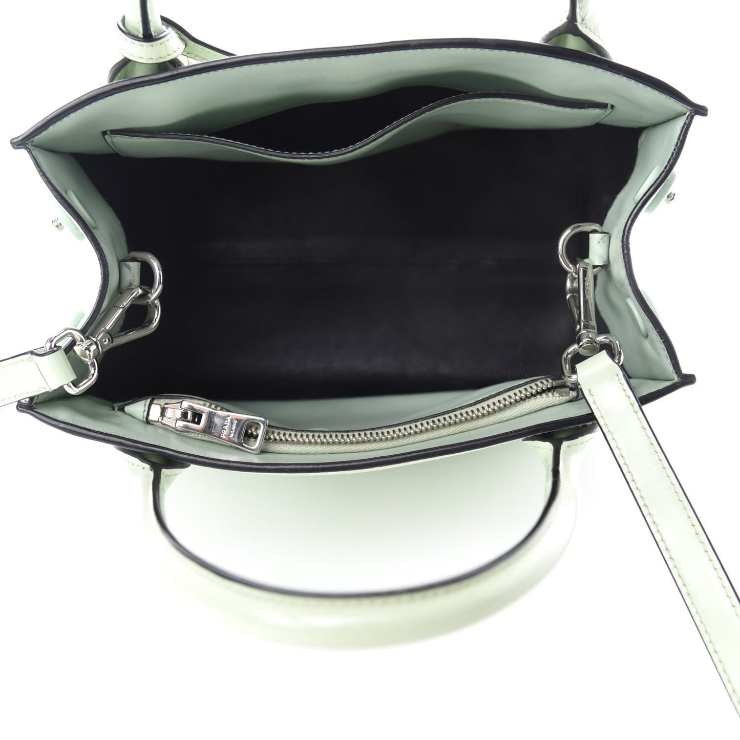 Spazzolato Small Monochrome Top Handle Tote Acquamarina