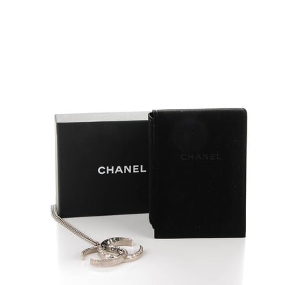 Chanel Baguette Crystal CC Necklace Silver 5 of 5