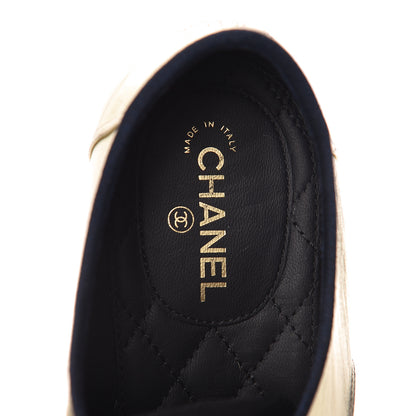 Chanel Metallic Lambskin CC Lace Up Oxfords 38 Dark Gold 11 of 17