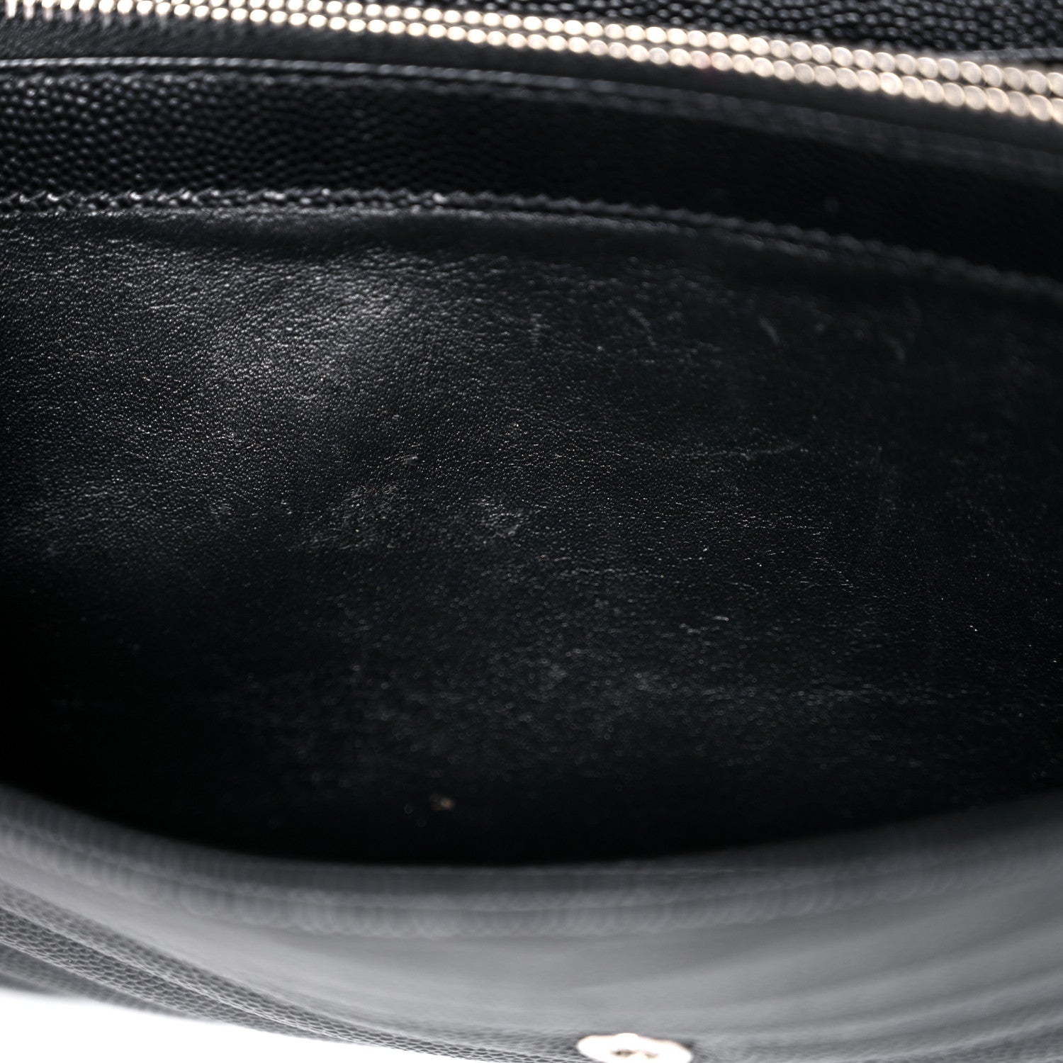 Saint Laurent Grain De Poudre Matelasse Chevron Monogram Chain Wallet Black 9 of 14