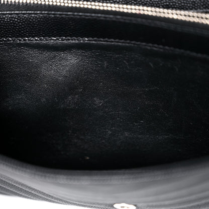 Saint Laurent Grain De Poudre Matelasse Chevron Monogram Chain Wallet Black 9 of 14