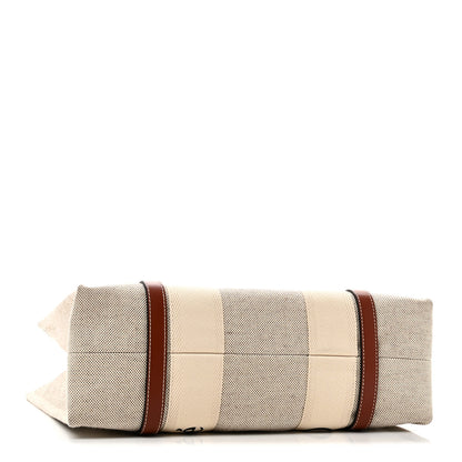 Chloe Cotton Calfskin Medium Woody Ribbon Tote White Brown 4 of 9