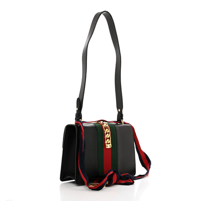 Gucci Calfskin Small Sylvie Shoulder Bag Black 2 of 10