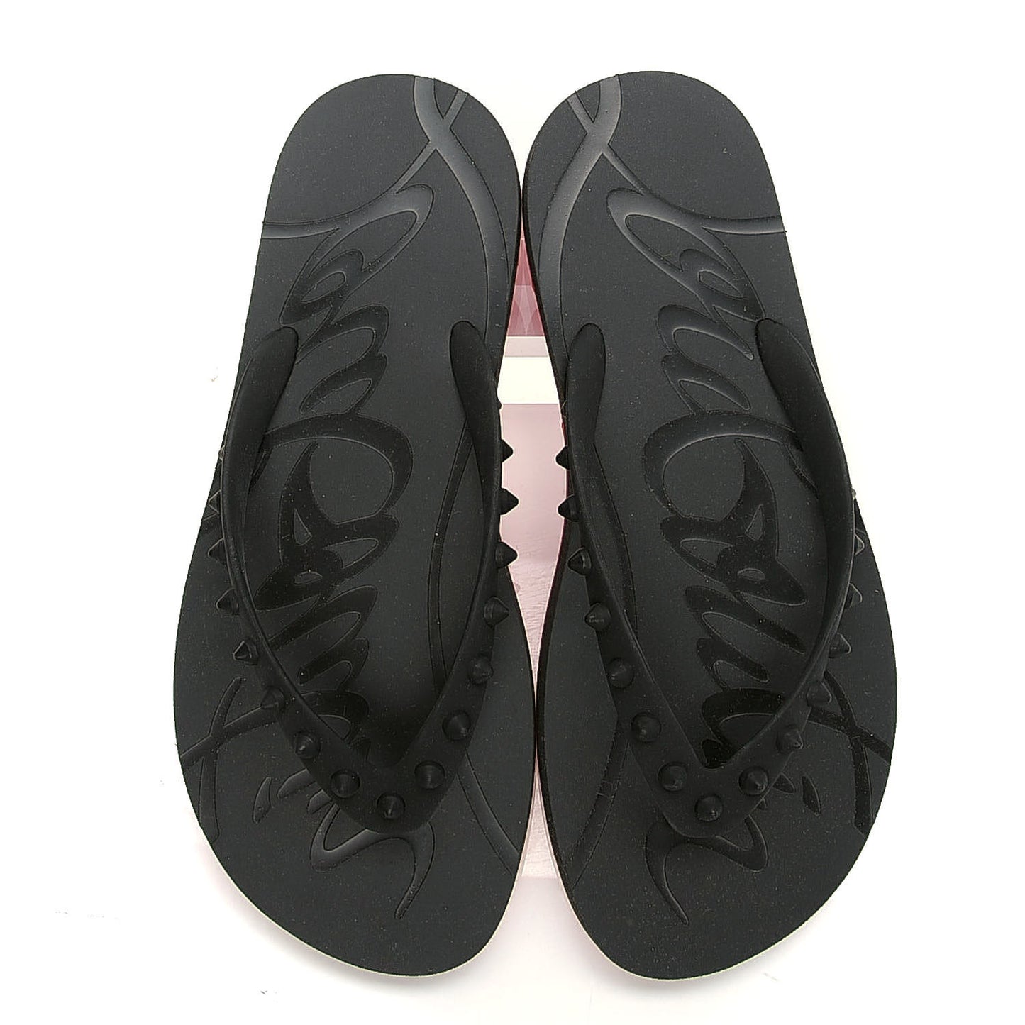 Rubber Spike Loubi Flip Flop 38 Black