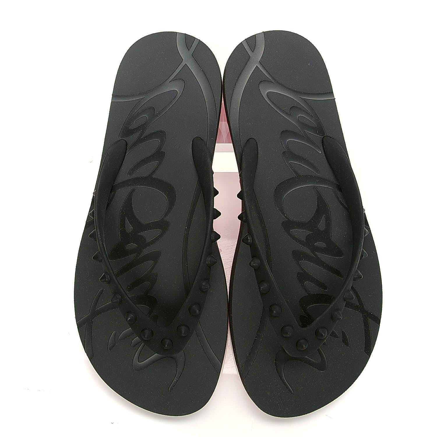 Christian Louboutin Rubber Spike Loubi Flip Flop 38 Black 5 of 8