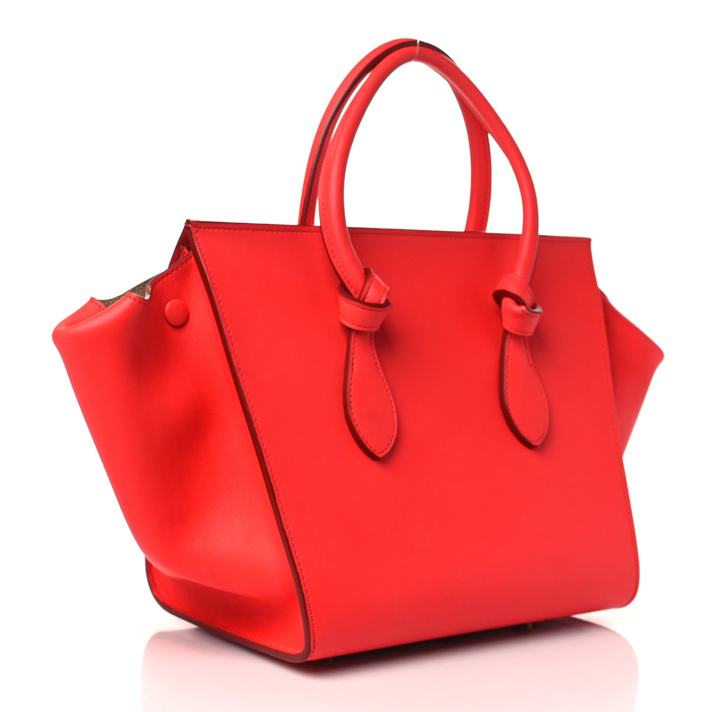 Smooth Calfskin Small Tie Knot Tote Red