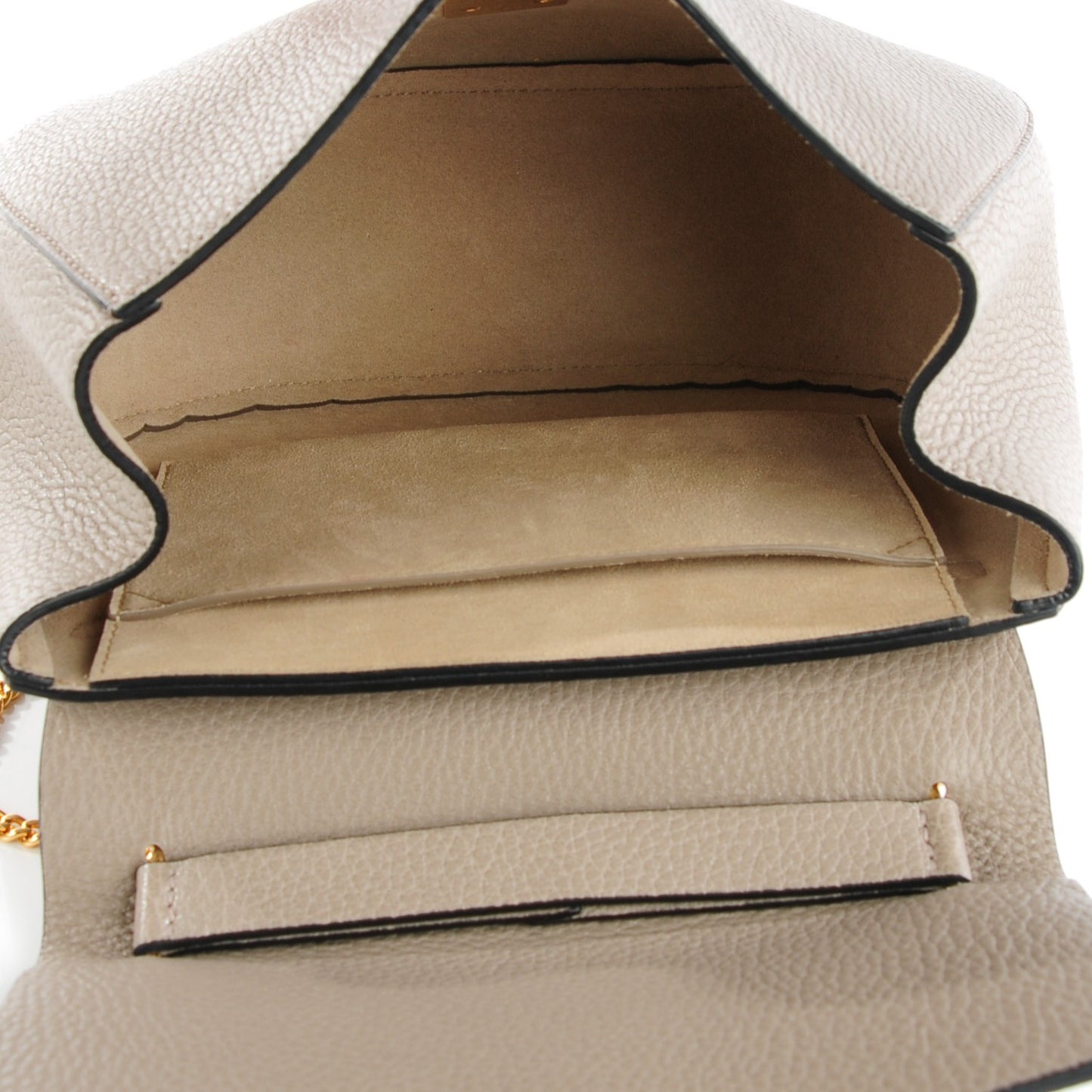 Grained Lambskin Drew Shoulder Bag Motty Grey