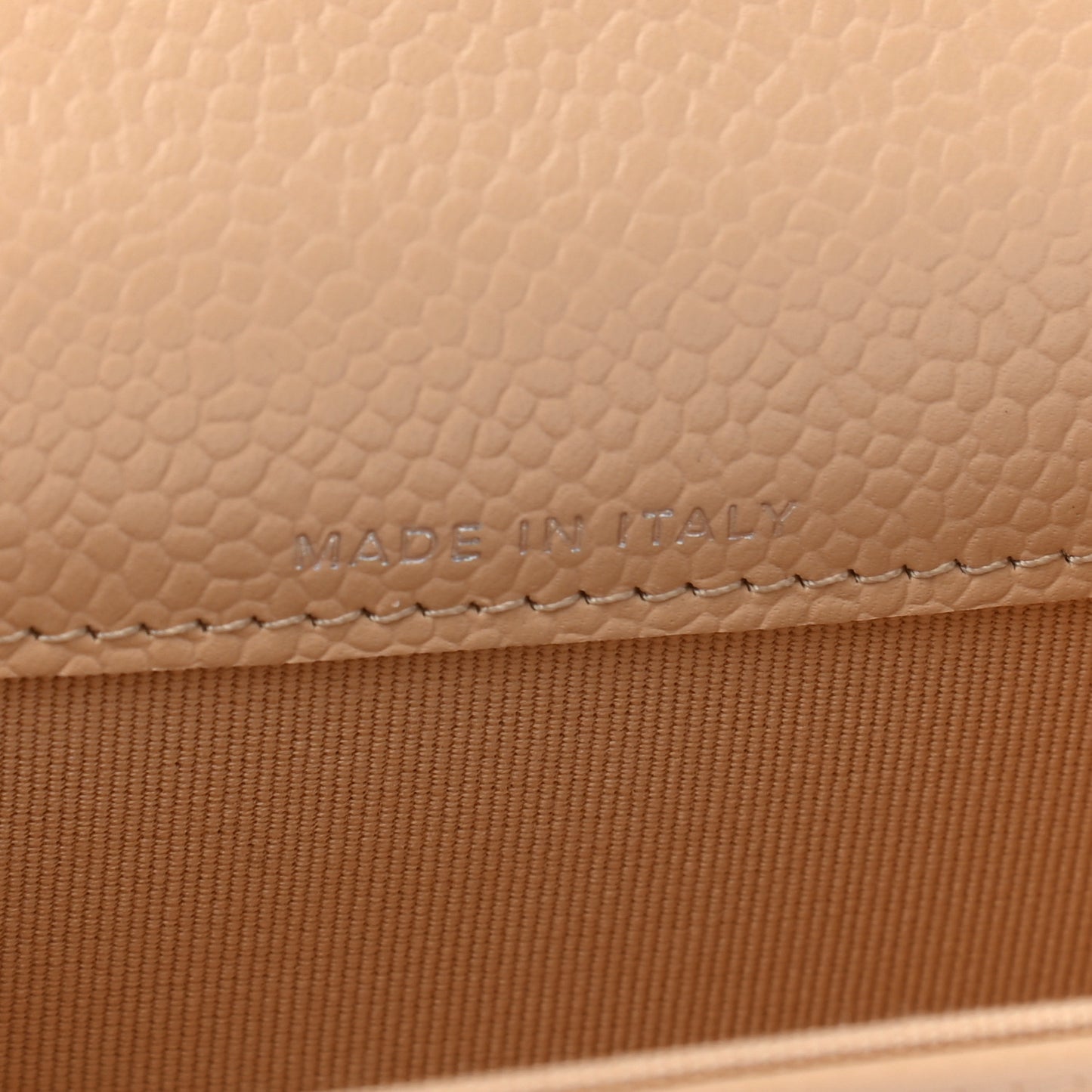 Caviar Quilted Flap Card Holder Wallet Beige
