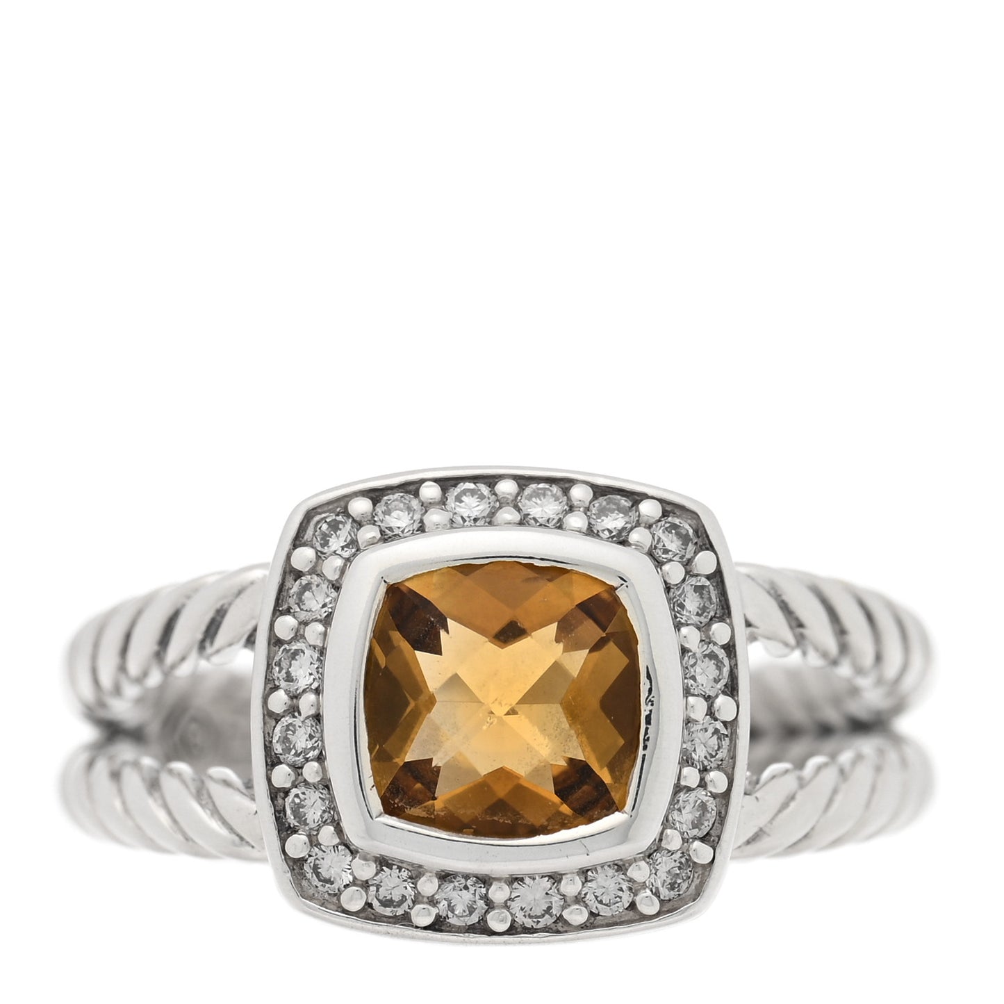 Sterling Silver Diamond 7mm Petite Albion Ring 54 7