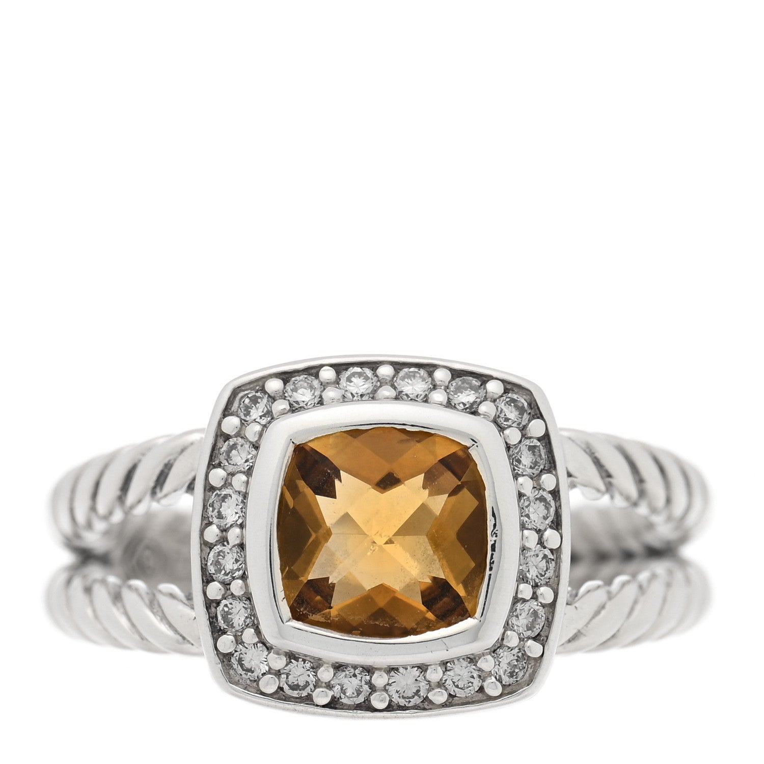 David Yurman Sterling Silver Diamond 7mm Petite Albion Ring 54 7 1 of 4