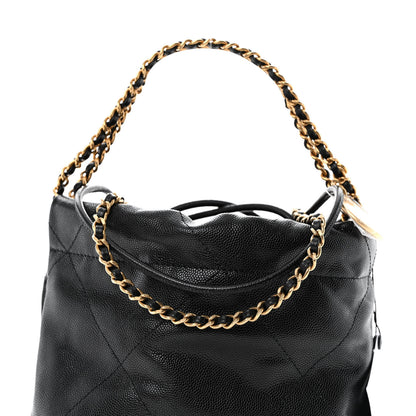 Chanel Shiny Caviar Quilted Monochrome Mini Chanel 22 Black 8 of 11