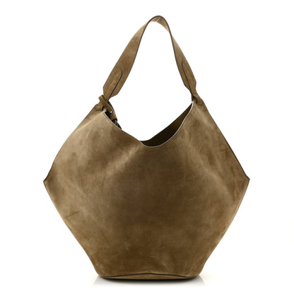 Khaite Suede Calfskin Medium Lotus Tote Mud 1 of 10