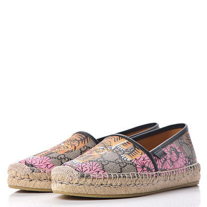 Gucci GG Supreme Monogram Bengal Espadrilles 36 Beige Crop Pink 3 of 7