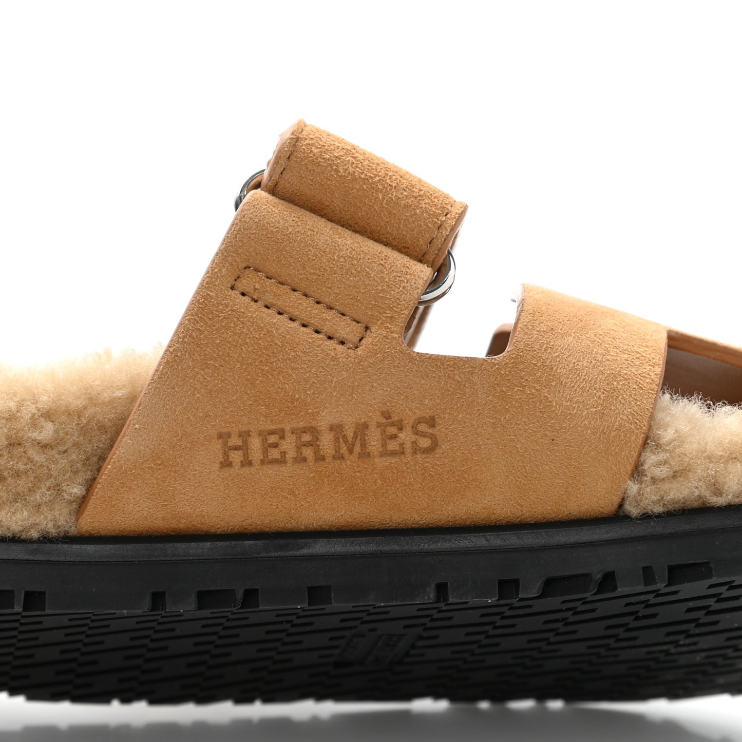 Suede Goatskin Woolskin Womens Chypre Sandals 36.5 Golden Beige