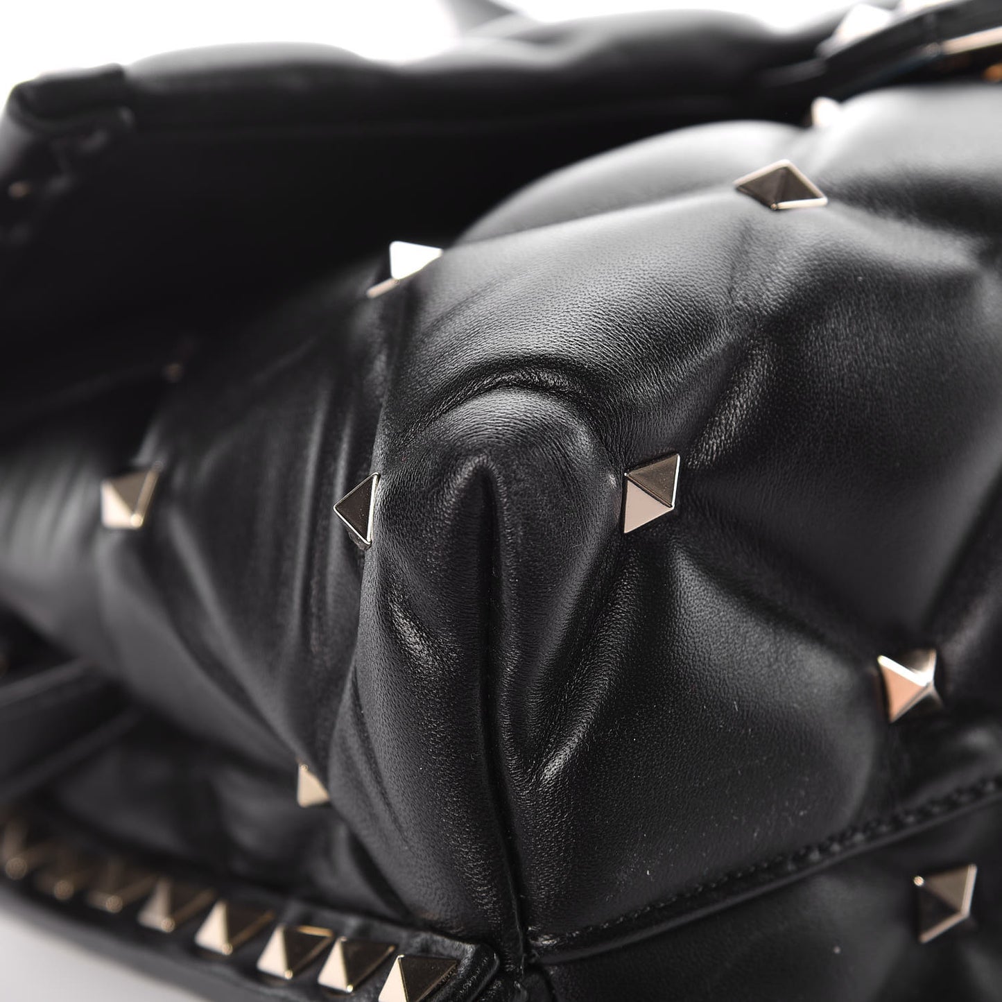 Lambskin VLTN Print Candystud Top Handle Bag Black