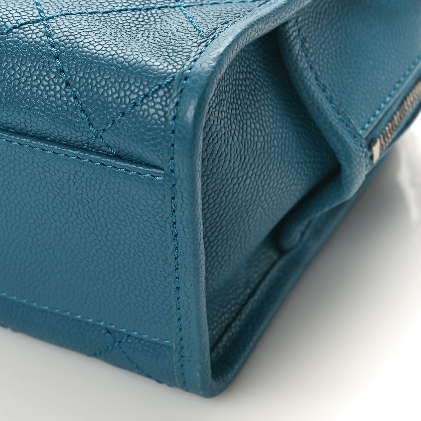 Caviar Quilted Small Deauville Bowling Bag Blue