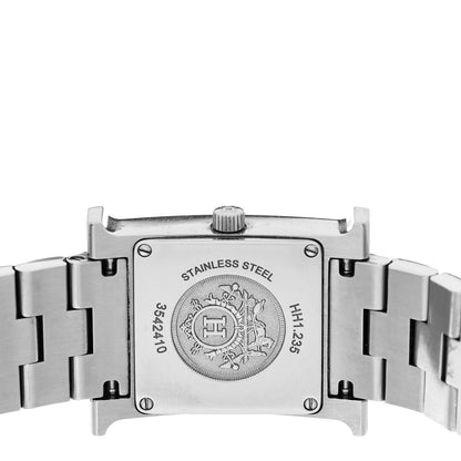 Hermes Stainless Steel Diamond Bezel Mother of Pearl 21mm Heure H Hour Quartz Watch 4 of 5