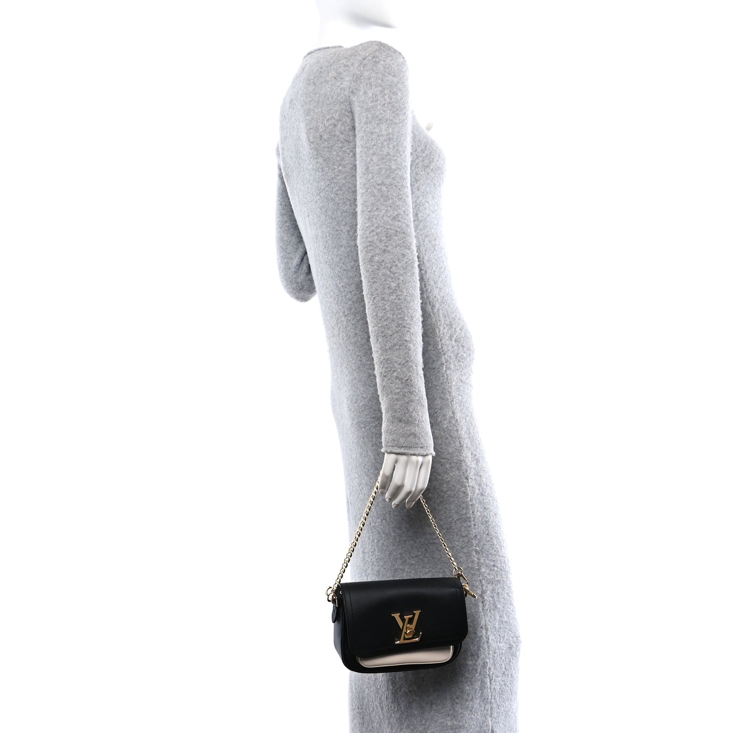 Grained Calfskin Lockme Tender Black